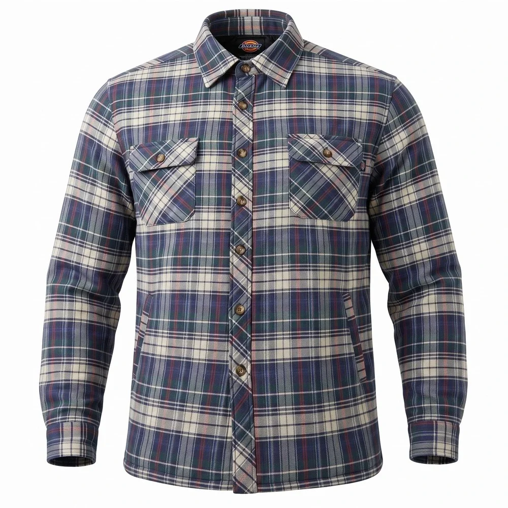 VTG Big Yank Flannel Shirt Jacket Mens XL Blue Plaid Quilt Button Chore Shacket